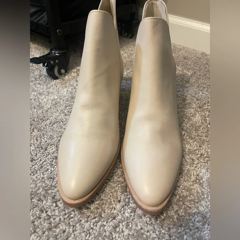 Free People Cream Ankle Booties